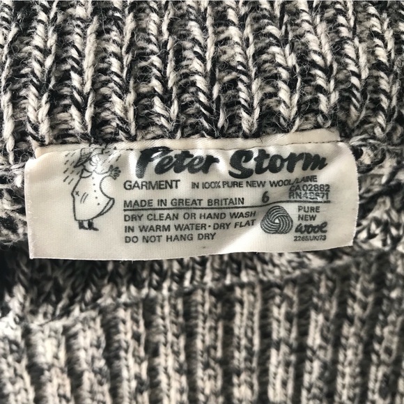 British 100% Wool Vintage Peter Storm Fisherman Knit Sweater, Unisex Size M - Picture 6 of 16